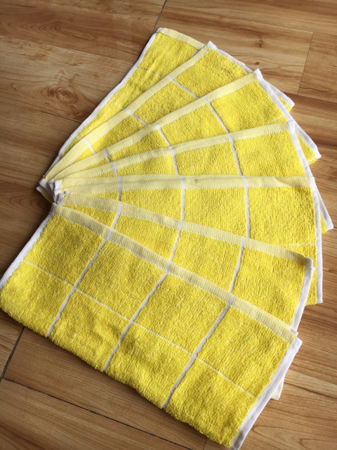 Combo 10 khăn lau tay cotton vàng kim xuất khẩu