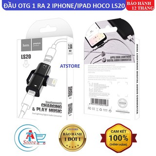 Đầu lighning hoco ls20 2 in 1 chính hãng - cáp otg lighning