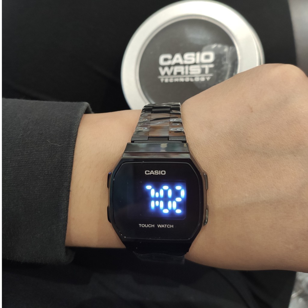 Đồng hồ Casio unisex A168 full Led cảm ứng tráng gương unisex (nam, nữ), chống nước 5atm