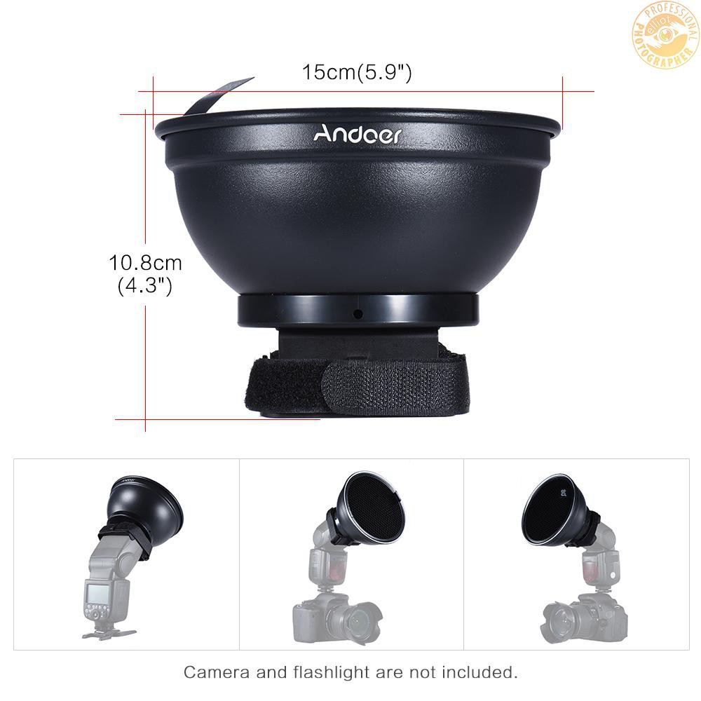 Đĩa Khuếch Tán Ánh Sáng 5.9 '' (15cm) Với 30 Độ Tổ Ong Cho Đèn Flash Neewer Canon Nikon Yongnuo Godox Meike Vivi