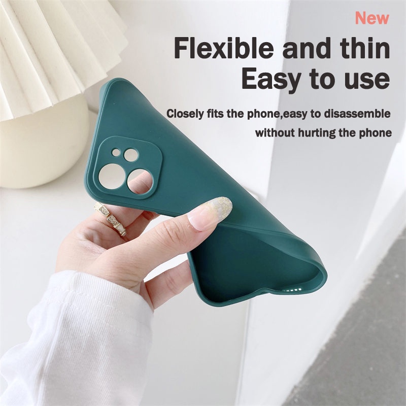 Ốp điện thoại silicon mềm hình vuông chống sốc thời trang cho iPhone X / XS Max / XR / 11 Pro Max / 14 Pro Max