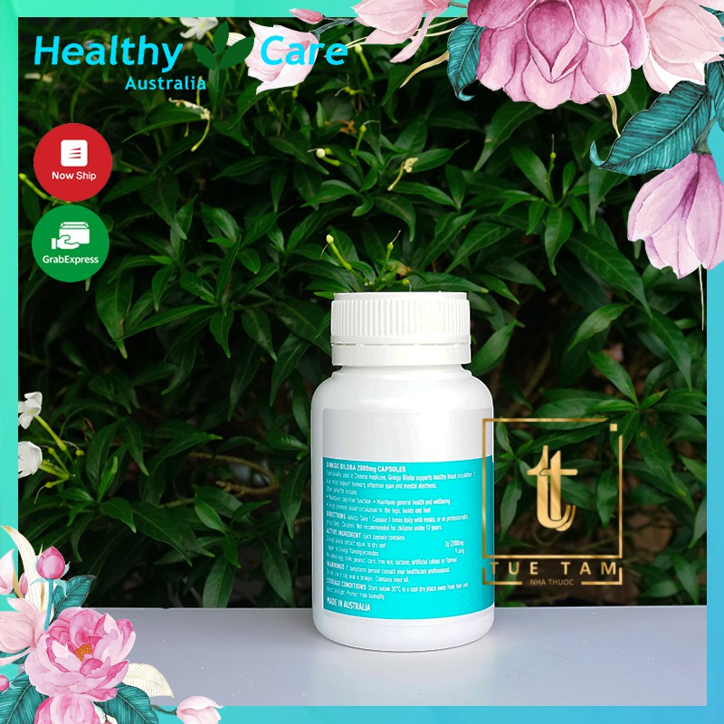 Viên uống Bổ não Healthy Care Ginkgo Biloba 2000mg của Úc 100 viên