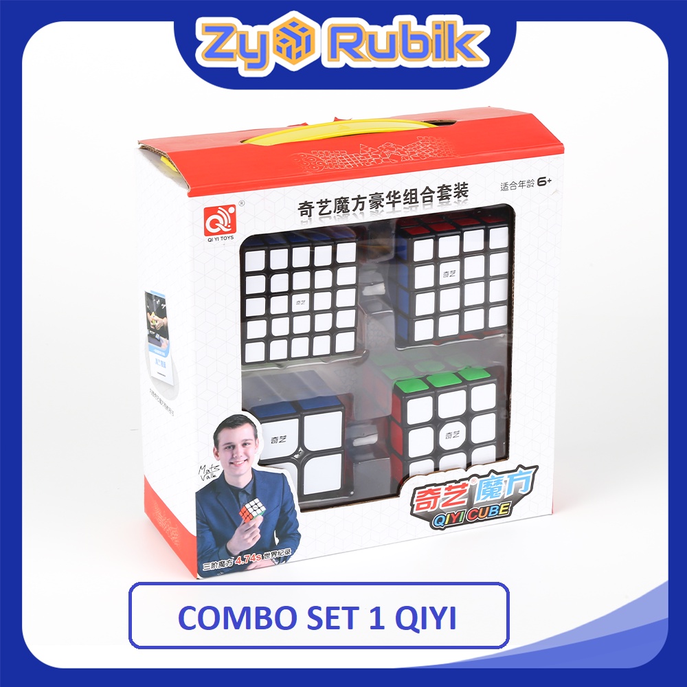 Combo 4 Rubik (Qidi 2x2,Sailing 3x3,Qiyuan 4x4, Qizheng 5x5) SET 1 QiYi ( Viền Đen ) - ZyO Rubik