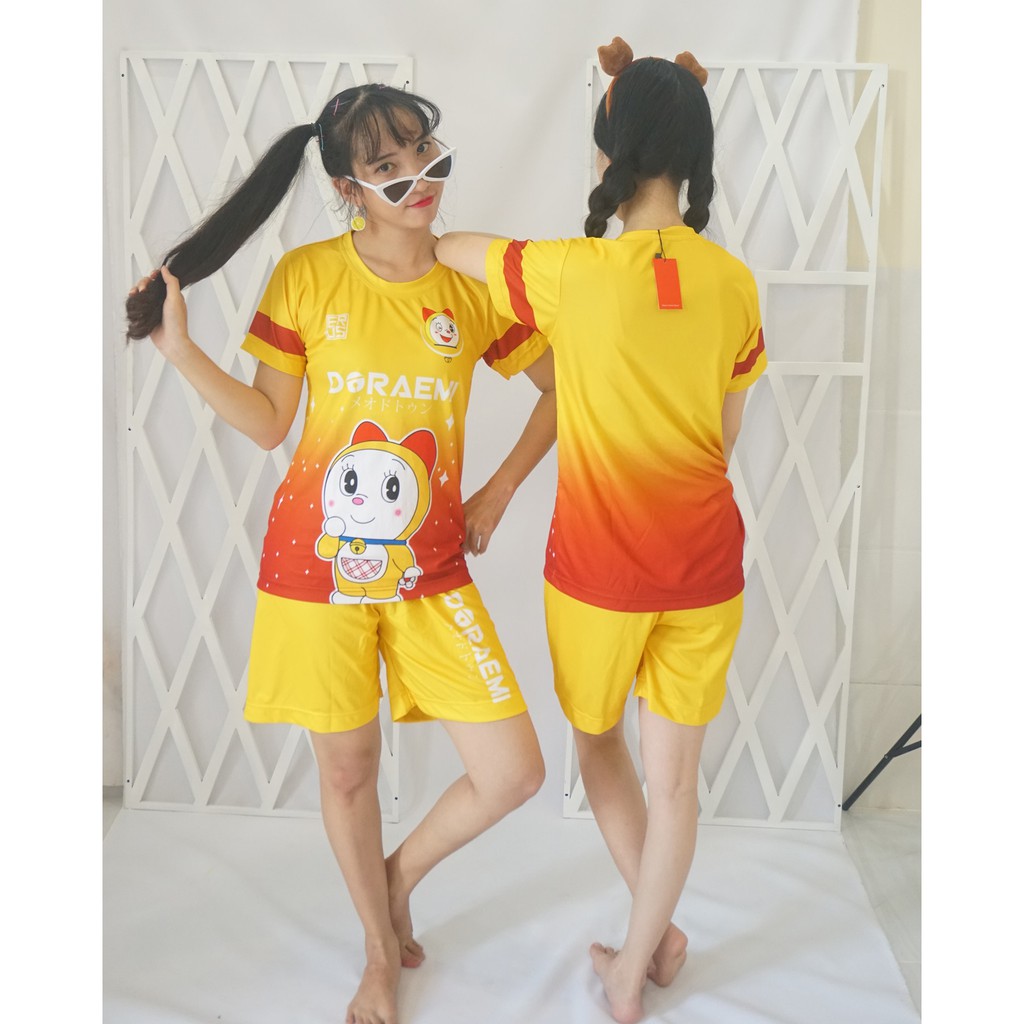 Đồ Đá Banh Nữ Màu Vàng Thiết Kế Cực Cute - Doremi 01