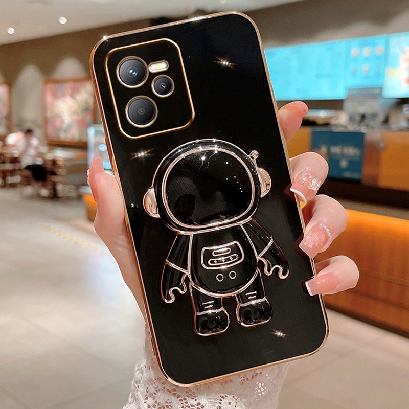 Ốp Điện Thoại Silicon Mềm Có Giá Đỡ Hình Phi Hành Gia Cho OPPO Realme C35 C31 C30 C21 C21Y C25Y C20 C11 2021 C25 C15 C12 C11