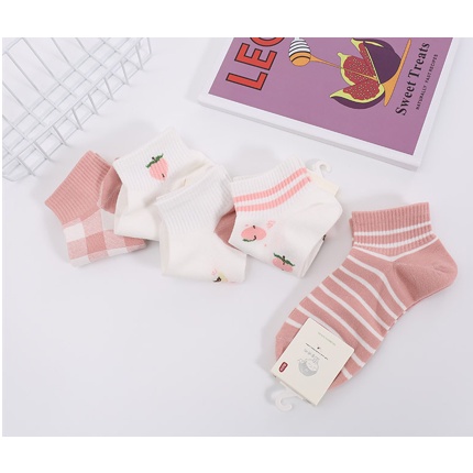 Tất nữ cổ thấp hình quả đào cute T108
