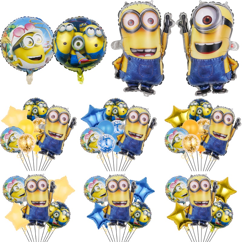 Bộ Bong Bóng Phim Nhôm Chủ Đề Minion Trang Trí Tiệc Sinh Nhật Cho Bé