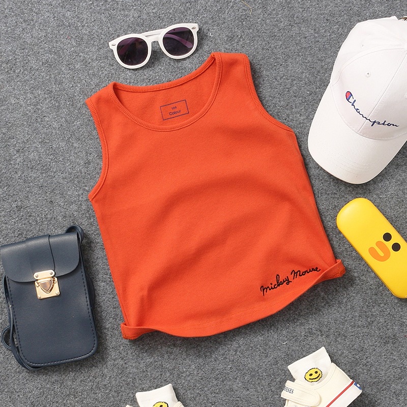 Áo ba lỗ in chữ Mickey Mouse cho bé, Áo thun sát nách chất cotton mềm mịn mát Moobaby shop