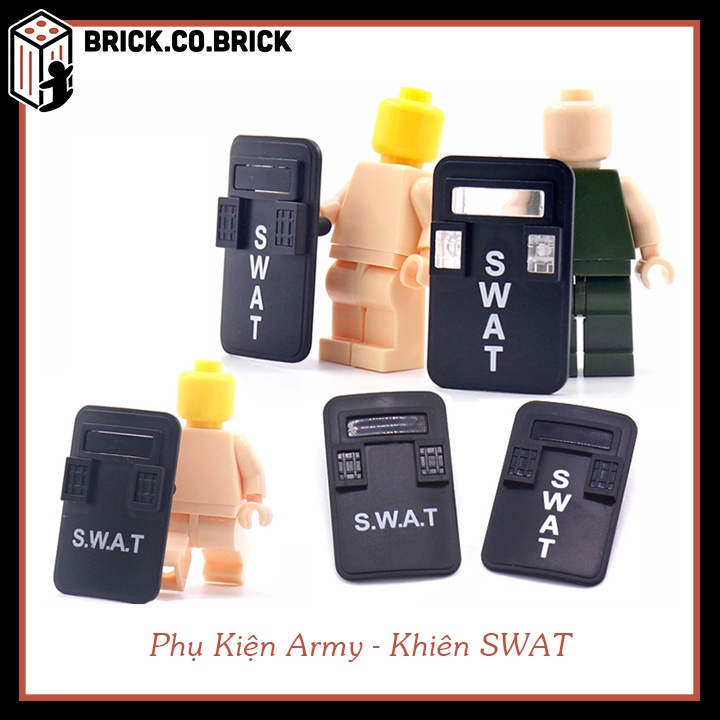 Phụ Kiện Khiên SWAT Đen Đồ chơi Lắp ráp Quân đội MOC Army PK079
