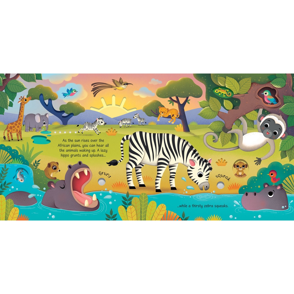 Sách âm thanh Usborne - Wild Animals Sounds - Tiếng con vật hoang dã từ rừng xanh