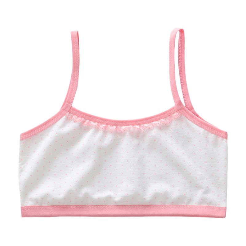 Áo Ngực Cotton Cổ Chữ U Phối Ren Họa Tiết Chấm Bi Màu Sắc Ngọt Ngào Thoáng Khí Thời Trang Cho Nữ