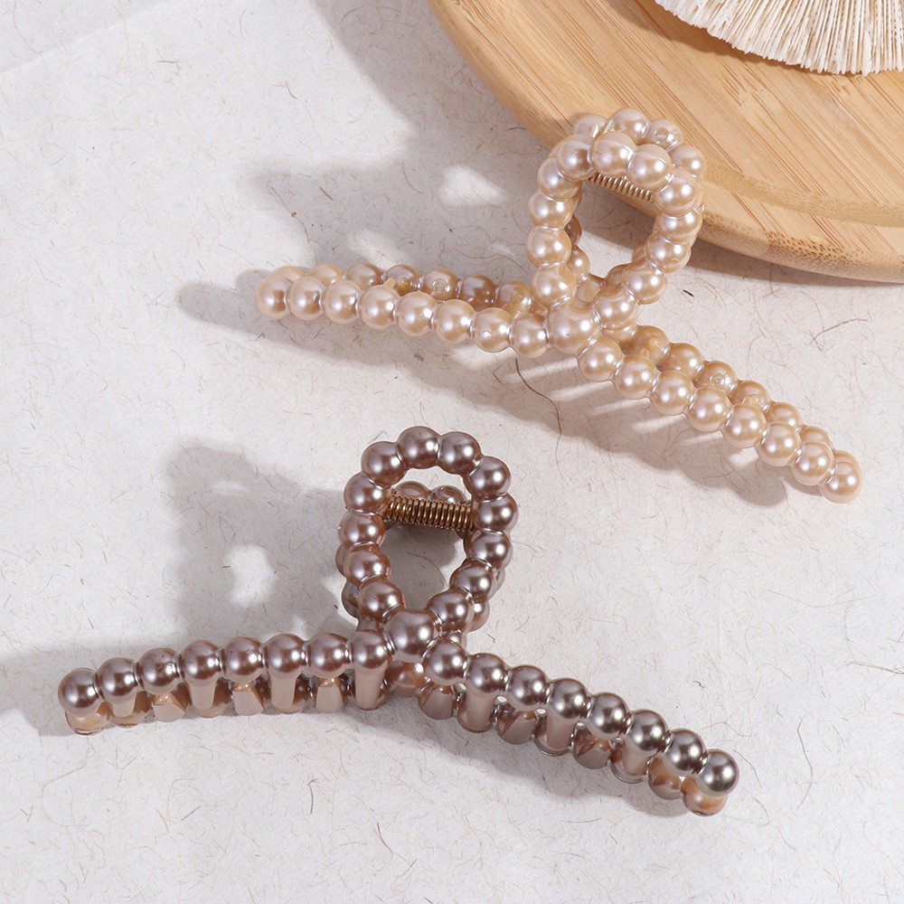 (Hàng Mới Về) Kẹp Tóc Càng Cua Đính Ngọc Trai Nhiều Màu Thời Trang Cho Nữ