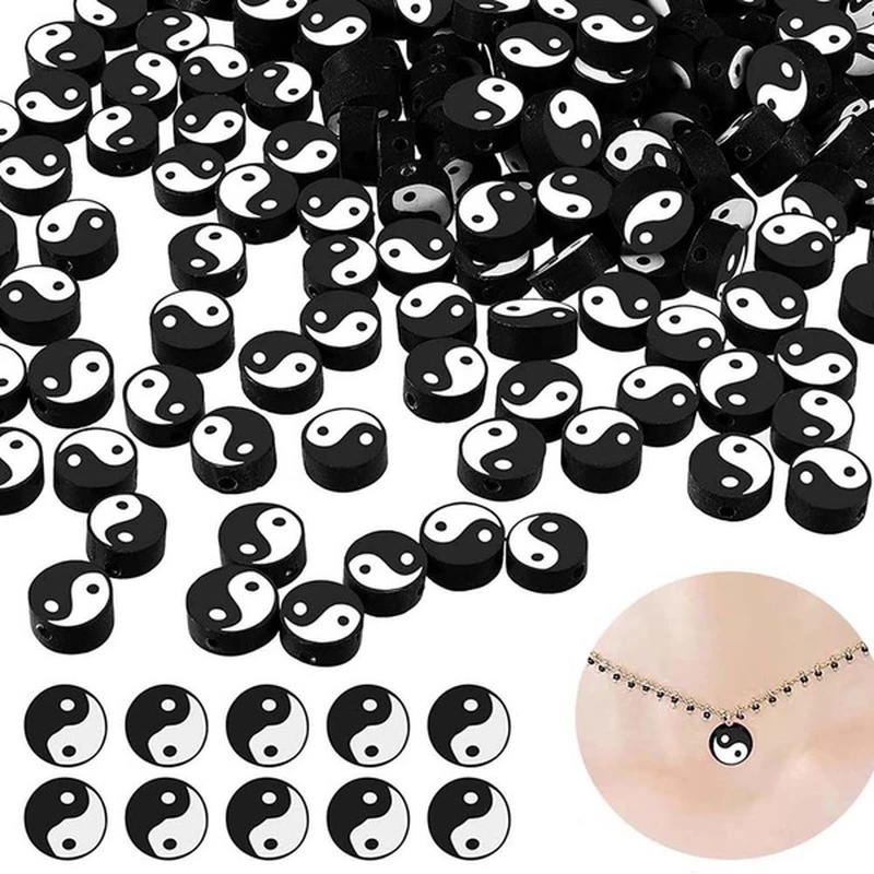 Bộ 50 Hạt Tròn 10mm Bằng Đất Sét Polymer Siêu Nhẹ Dùng Làm Trang Sức DIY