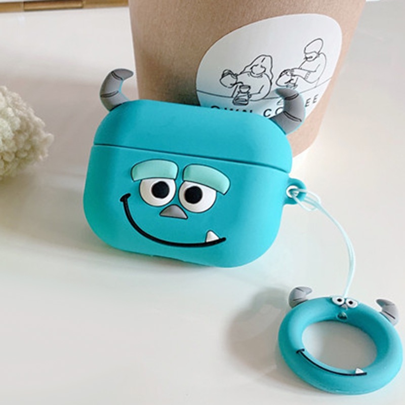 Vỏ Bảo Vệ Hộp Sạc Tai Nghe Bluetooth Không Dây AirPods pro / 1 / 2 Bằng Silicon Hình Chim Cánh Cụt Ba Chiều Dễ Thương