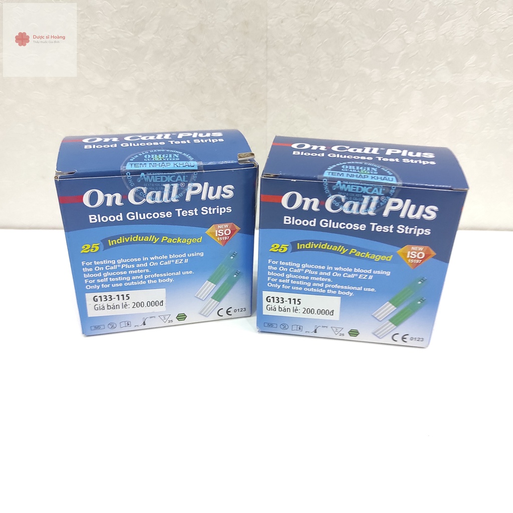 QUE THỬ ĐƯỜNG HUYẾT ON-CALL PLUS HỘP 25 QUE RỜI