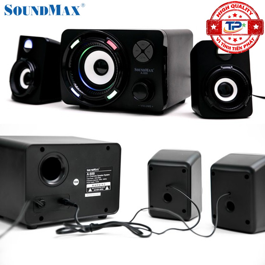 Loa Vi Tính SoundMax A-600 2.1 / A600 hỗ trợ Bluetooth, đọc thẻ nhớ , USB đèn LED