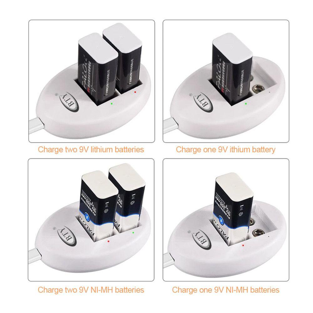 MYRONGVN Đế Sạc Pin Nhanh Thông Minh Có Đèn LED Chỉ Báo Bền Bỉ Dành Cho Pin Li-ion 6F22 9V Ni-MH Ni-CD
