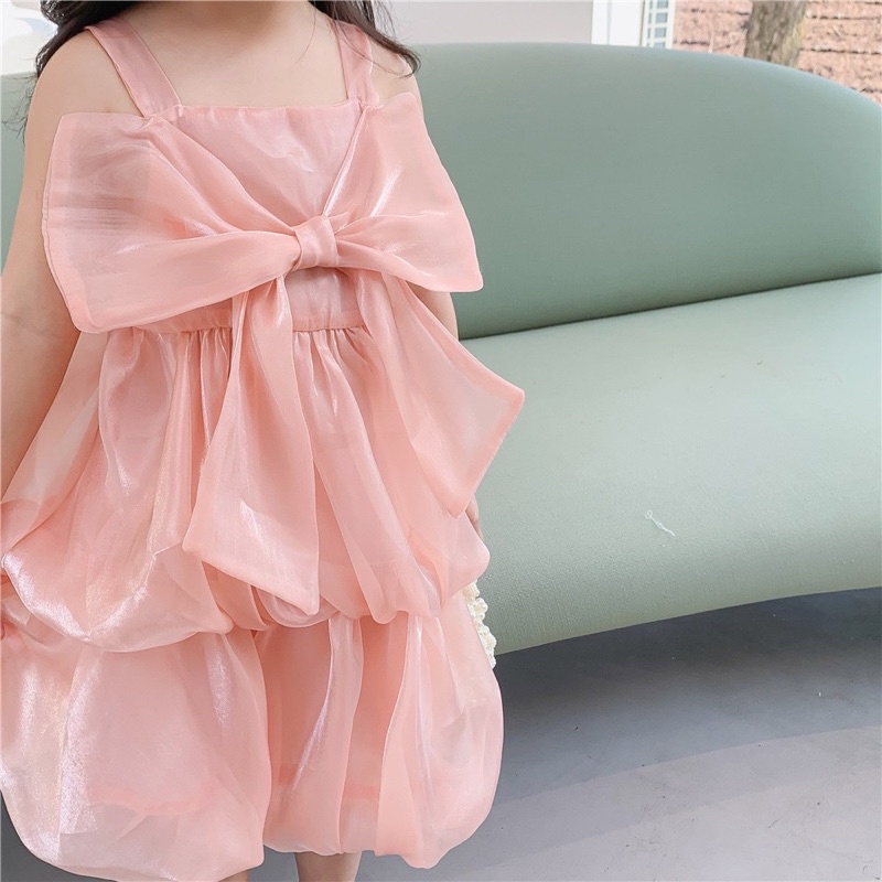 Váy hồng voan tơ-HÀNG SALE KO ĐỔI TRẢ