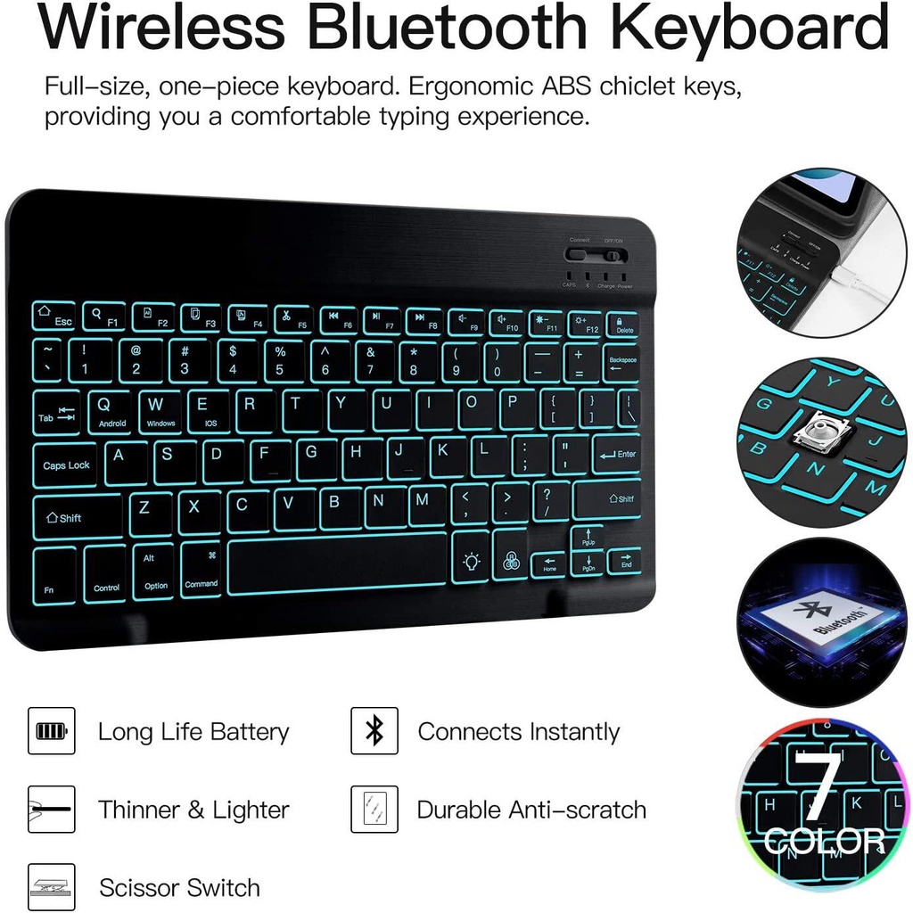 Bao Da Máy Tính Bảng Có Bàn Phím Tự Động Bật / Tắt Cho samsung tab s9 11 2023 tab s9 fe 2023 tab s6 lite / tab s8 10.5 / tab s8 / s7 11 inch / tab s6 lite