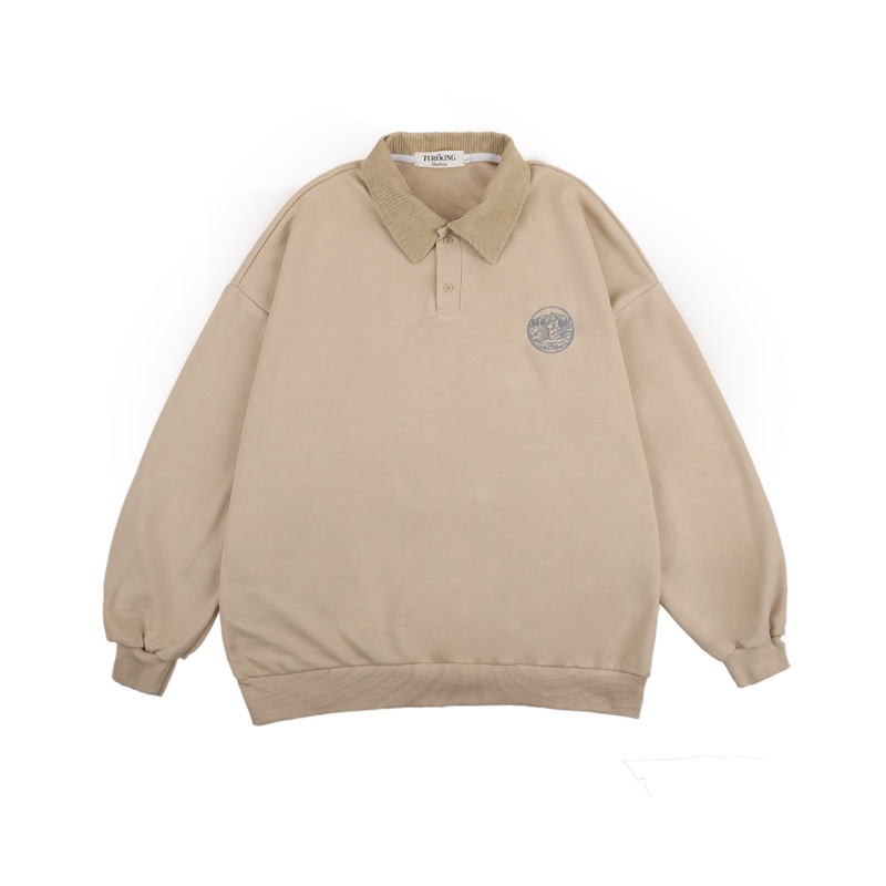 Áo sweater Cổ Bẻ Dáng Rộng Phong Cách retro Mỹ Cá Tính Cho Nam