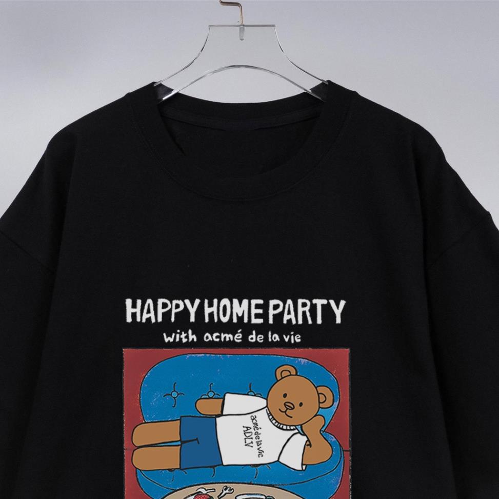 Áo Thun Tay Lỡ ADLV Happy Home Party, Form rộng oversize, áo phông unisex, chất liệu Cotton - KKIM Shop