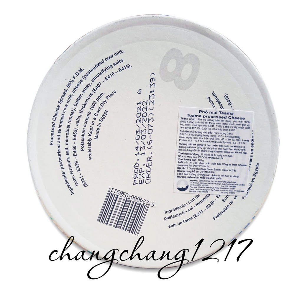 Phô Mai Miếng Tươi Teama Hộp 8 Viên &amp; 16 Viên