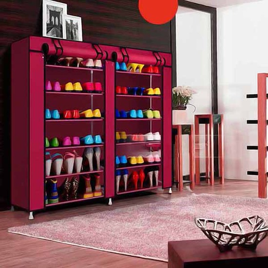 Tủ vải để giầy dép, quần áo đa năng 7 tầng 12 ngăn (nâu) - XẢ HÀNG GIÁ GỐC - BQ4