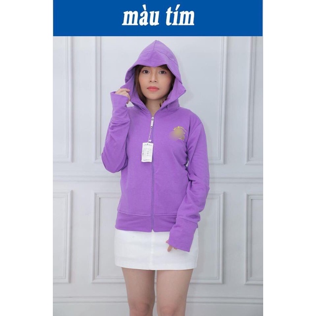 [ Mã AFF3G125K Giảm 25K đơn từ 99K] Áo khoác chống nắng nữ vải COTTON 100% Hiệu Con Ngựa dày dặn, thoáng mát, bền màu
