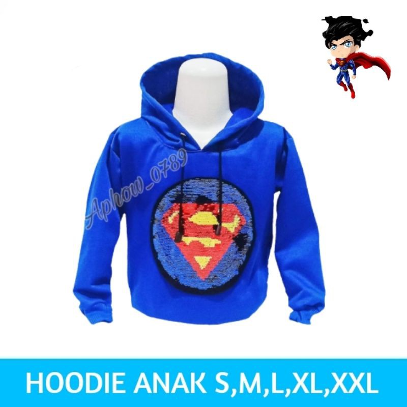 Áo Khoác Hoodie Đính Kim Sa Hình Siêu Nhân Độc Đáo