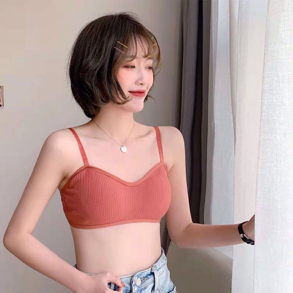 Áo ngực nữ cotton gân tăm Sumio_offical AL002 áo lót nữ 2 dây nâng ngực thoáng mát
