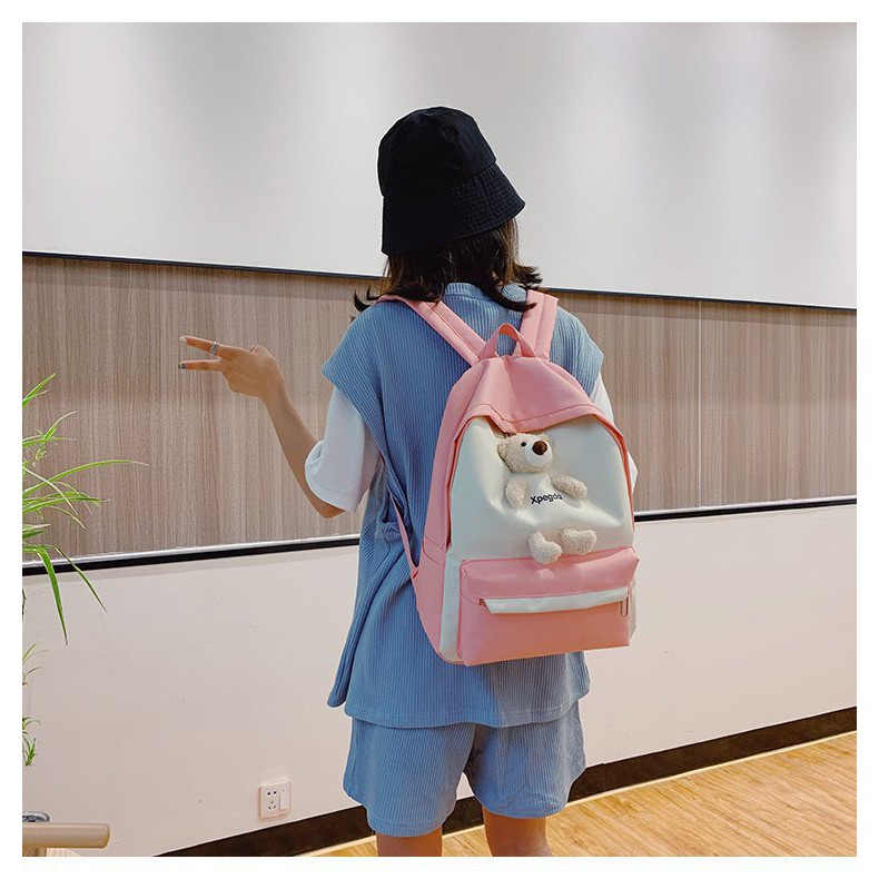 💖 TẶNG GẤU+ FREESHIP 💖 Balo Ulzzang Thời Trang Chống Nước XPEGDA Gấu Xinh- B02