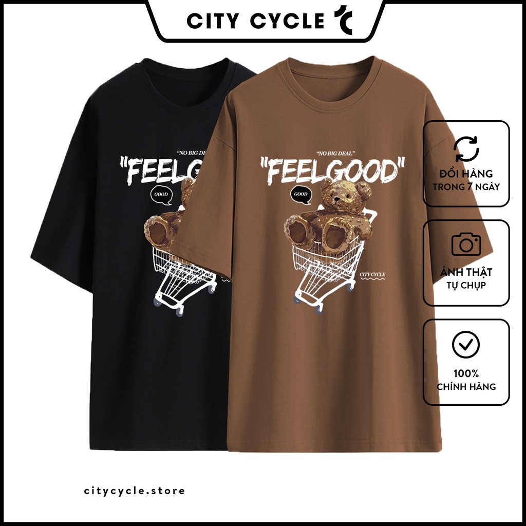 Áo thun nam nữ Feel Good City Cycle - Áo thun tay lỡ Unisex form rộng hàng Local Brand