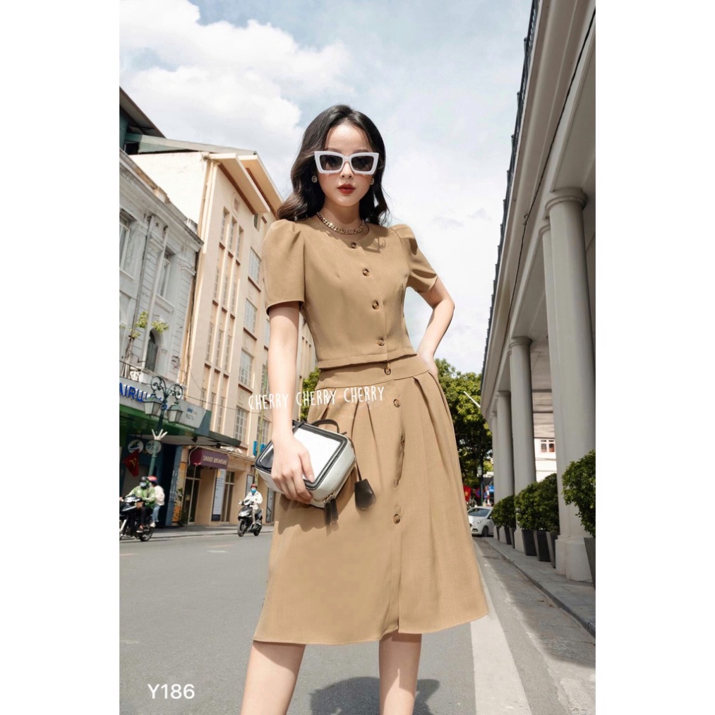 Sét văn phòng phần chân váy xếp ly Y186