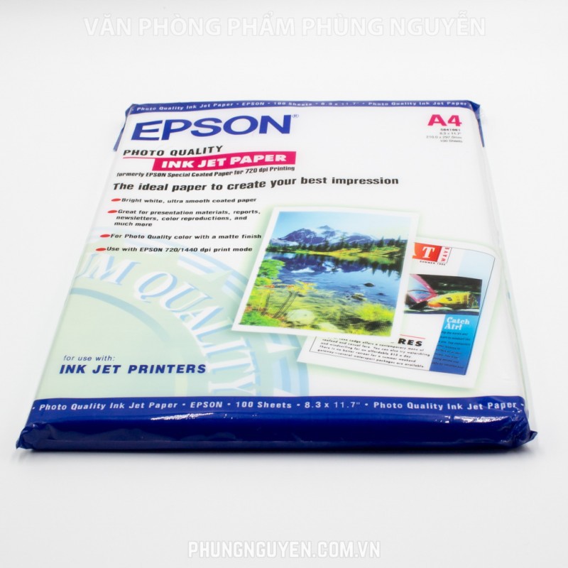 Giấy in màu Epson A4 100 tờ ĐL130gsm - Giấy in phun - Giấy in ảnh cán mờ