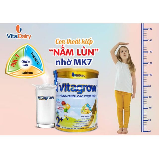 [CHÍNH HÃNG] Sữa bột Vitagrow 1+ và 2+ lon 900g (Phát triển chiều cao)