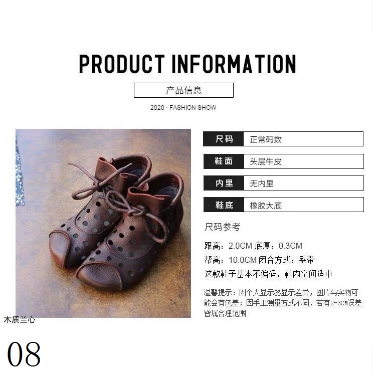 Giày Sandal Da Bò Đế Bằng Thiết Kế Đục Lỗ Thời Trang Mùa Hè Cho Nữ