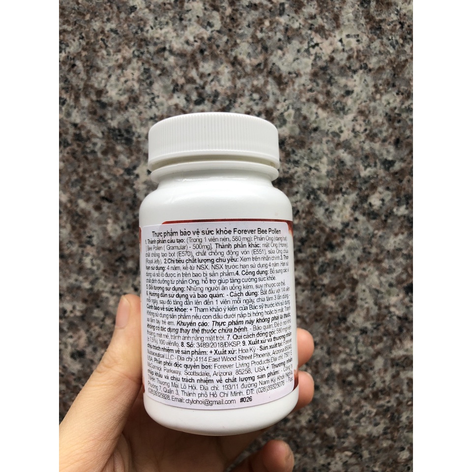 Viên Phấn Ong Forever Bee Pollen 026Flp