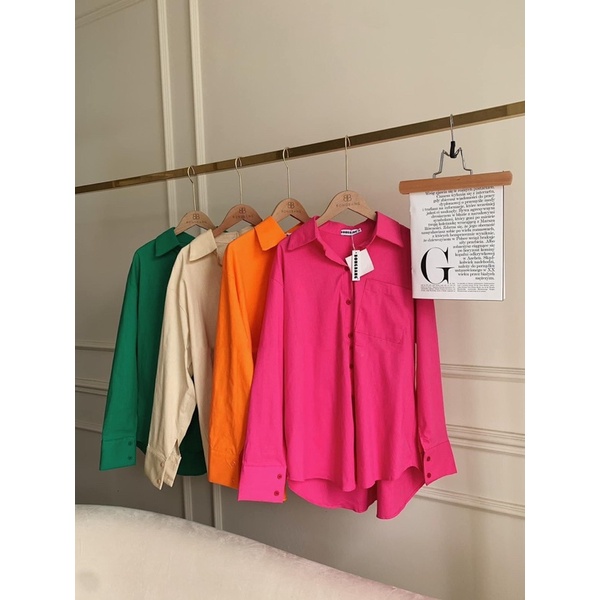 Set 3 món cực cá tính áo sơ mi phối áo dây croptop kèm quần short