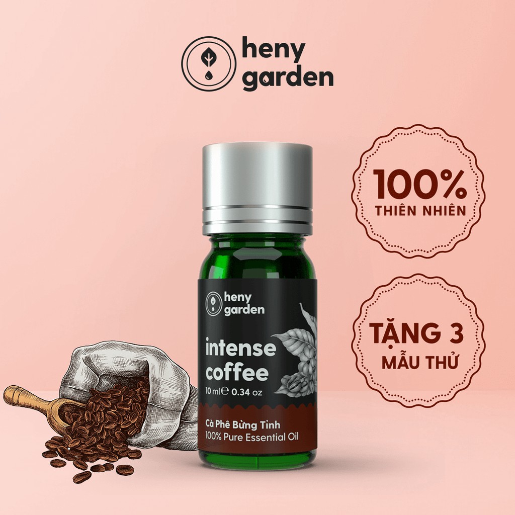 Tinh Dầu Cà Phê (Ngọt Đắng) Organic Nguyên Chất Đậm Đặc Xông Thơm Phòng, Làm Nến Thơm Thiên Nhiên HENY GARDEN