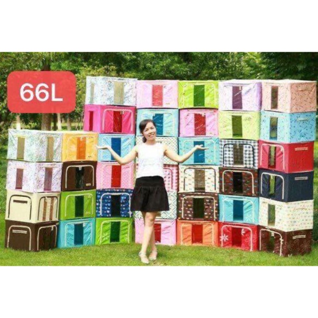 Túi Đựng Chăn , Quần Áo Khung Sắt Kéo Khoá , Dung tích 66L