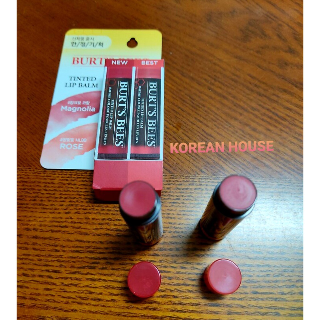 (Chính hãng) SET 2 SON DƯỠNG CÓ MÀU BURT'S BEES TINTED LIP BALM (Màu mới)