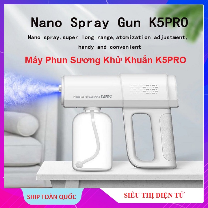 Máy Phun Sương Xịt Khử Khuẩn K5PRO, Hàng Cao Cấp - Thích Hợp Tia UV - Dùng Cho Văn Phòng - Cá Nhân - Gia Đình