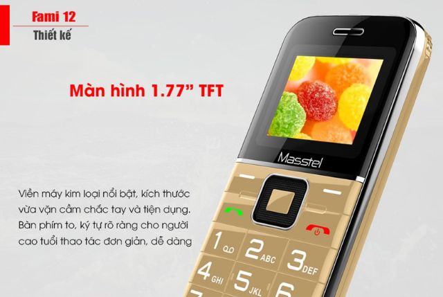 Điện thoại Masstel Fami 12 ( máy người già)