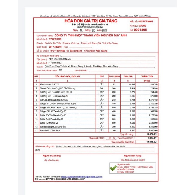 Hộp 20 bút  FO-03/VN Flexoffice