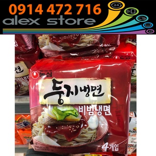 Mì Lạnh Dạng Trộn Dongji Nongshim Hàn Quốc Bịch 4 gói x 162g / 농심) 둥지 비빔냉면 162g