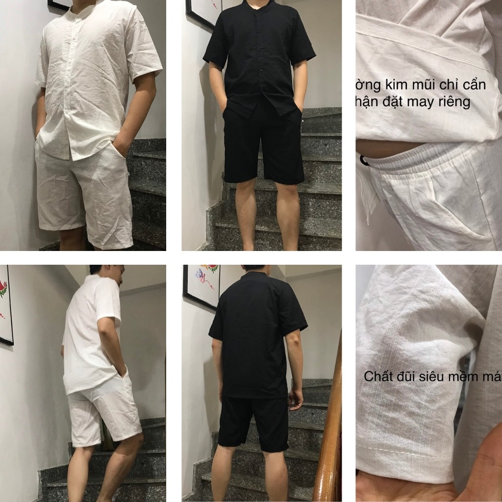 Quần short đũi nam siêu mát - đen trắng- đủ size- VCH01