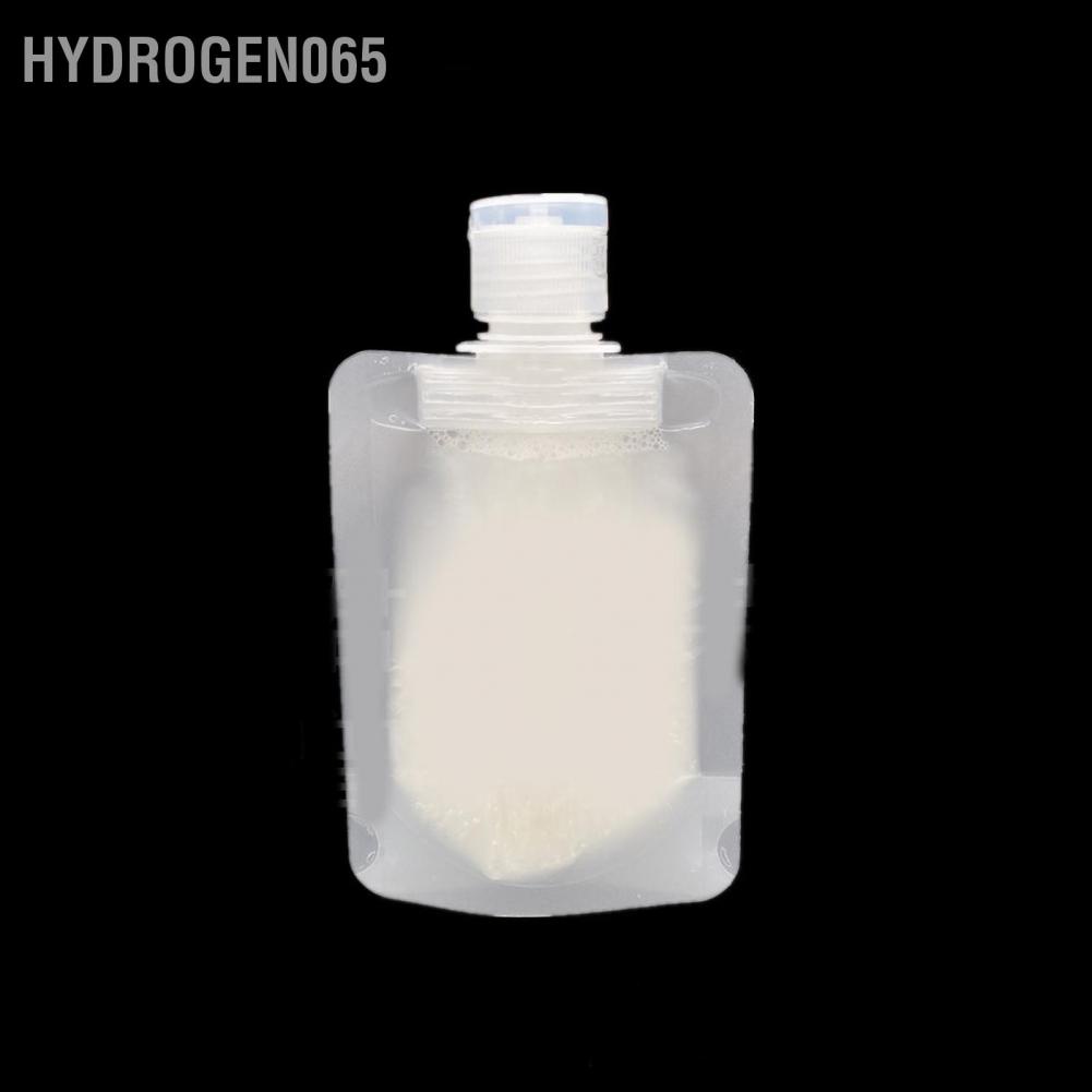 Hydrogen065 Refillable Empty Squeeze Pouch Cosmetic Lotion Shampoo Plastic Spout Foldable Sample Containers for Travel
