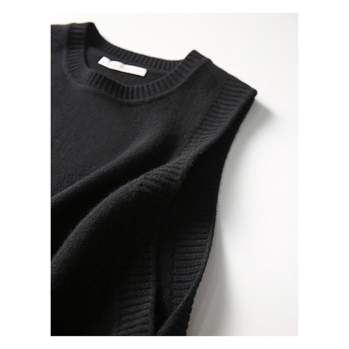 Áo Sweater Dệt Kim Không Tay Cổ Tròn Dáng Rộng Thời Trang Xuân Thu Hàn Quốc Mới 2022