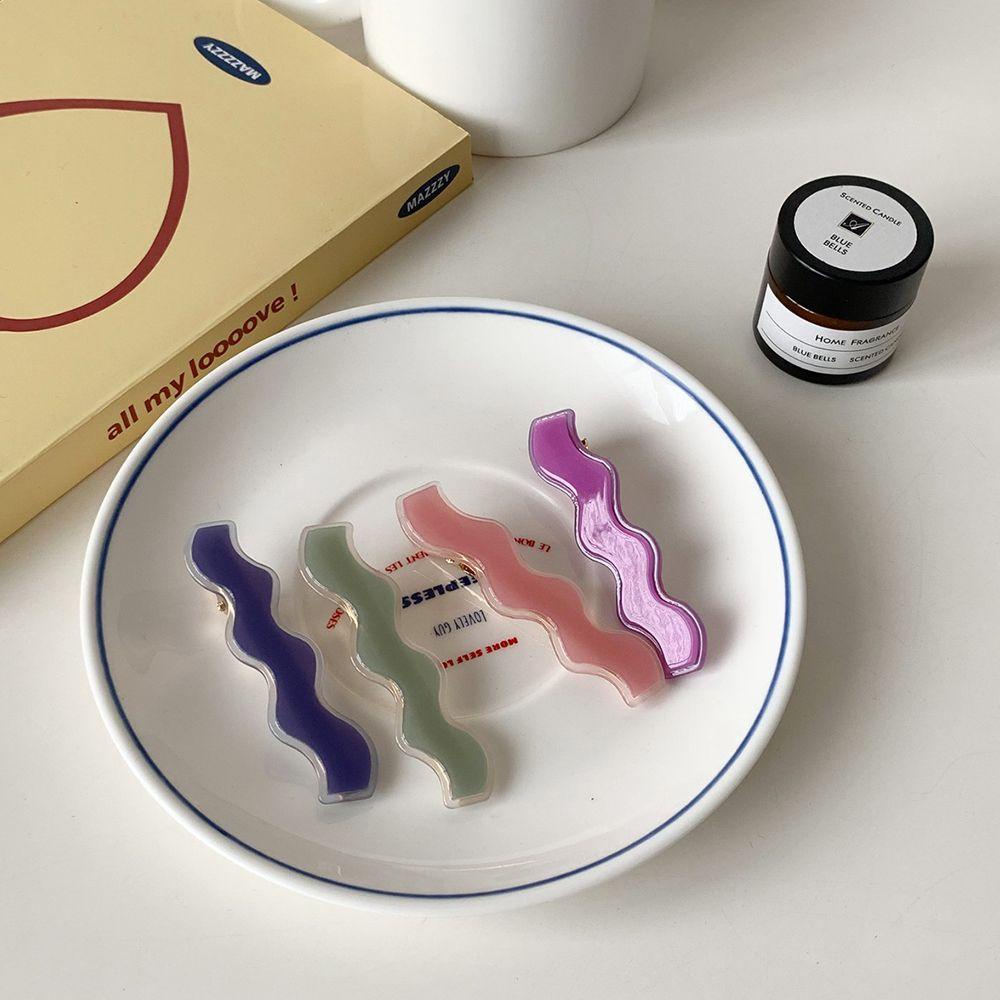 IVORY Kẹp Tóc Mỏ Vịt Bằng Nhựa Acrylic Dễ Thương Phong Cách Hàn Quốc Dành Cho Bạn Nữ