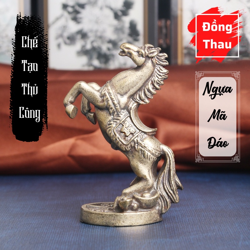 Tượng Trưng Bày Phong Thủy Bằng Đồng Hình Ngựa Mã Đáo Thành Công, Trang Trí, Đem Lại May Mắn